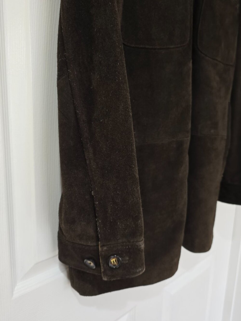 Joseph Abbound Outerwear Men's Heavy Suede Leather Jacket Zip Dark Brown Large - Picture 7 of 13